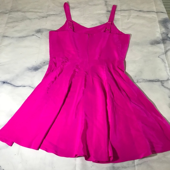 Amanda Uprichard Hot Pink 100% Silk Mini Dress - Picture 7 of 8